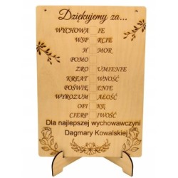 Drewniana Tablica w Formie Krzyżówki Dzień Nauczyciela
