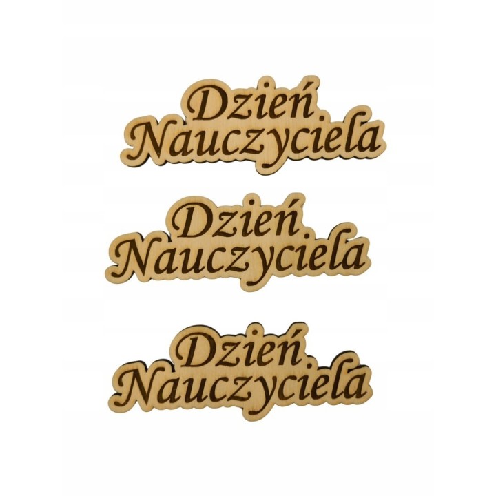 Drewniany napis "Dzień Nauczyciela" w ramce - grawerowany prezent