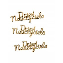 Drewniany napis "Dzień Nauczyciela" wycięty ze sklejki - 12x4,5 cm