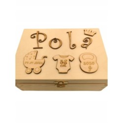 Elegancka Skrzynia Skarbów - Personalizowane Pudełko Metryczka