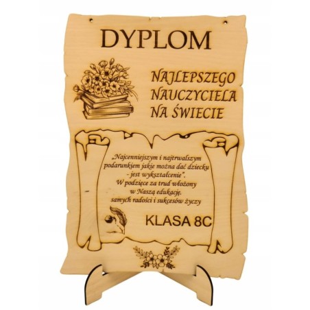 Podziękowanie dla nauczyciela Drewniane