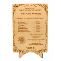 Podziękowanie na Dzień Nauczyciela A4, drewniane z personalizacją