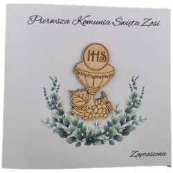 Zaproszenie I Komunia Święta, wzór Zosia