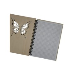 Zeszyt/Notes w kratkę z dowolnym napisem grawerowany motyl