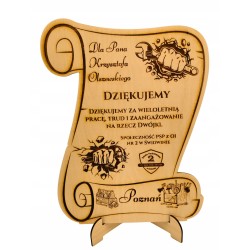 Męskie podziękowanie dla nauczyciela, grawer, A4, personalizowane