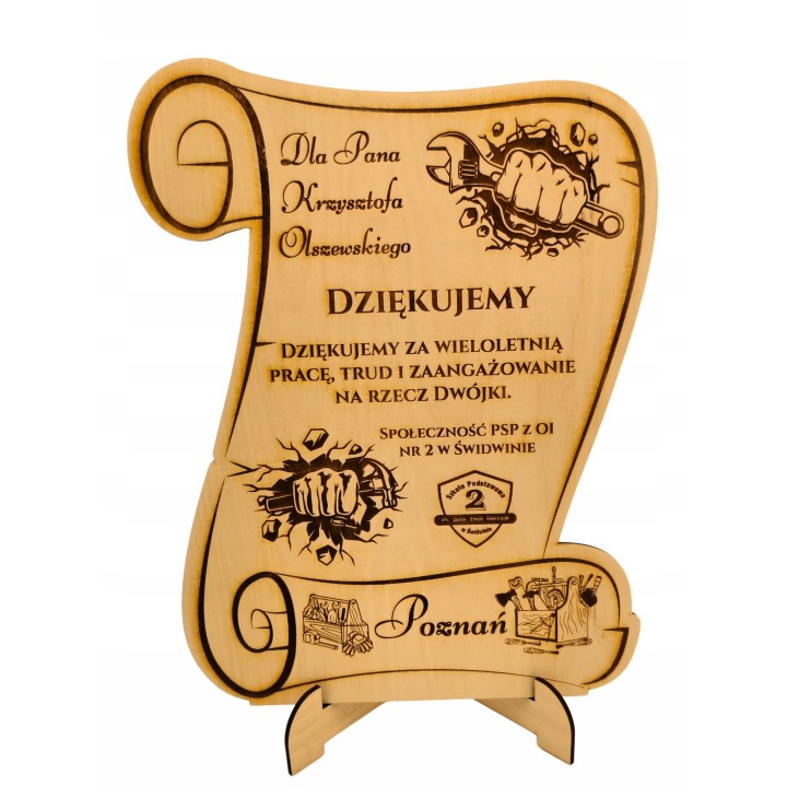 Męskie podziękowanie dla nauczyciela, grawer, A4, personalizowane