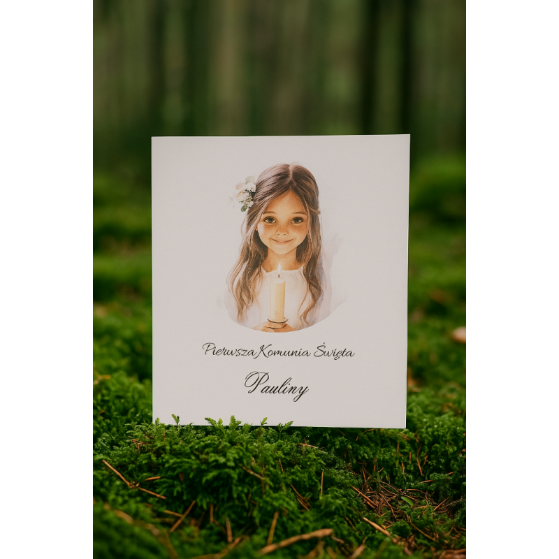 Zaproszenie na I Komunię Świętą wzór Paulina
