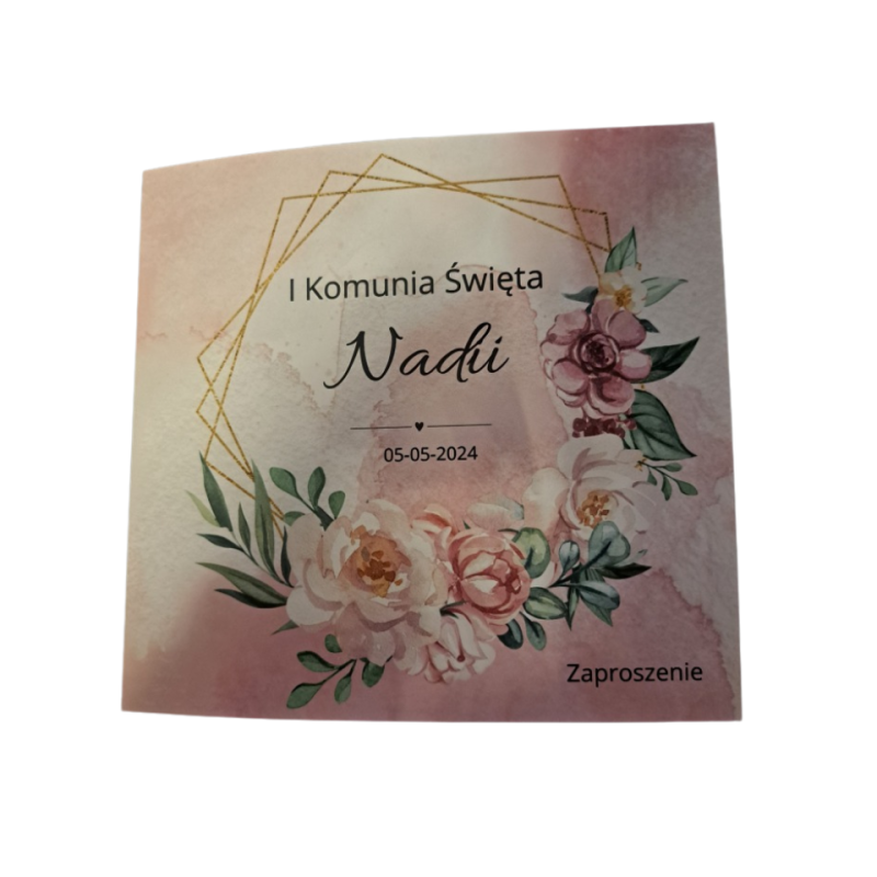 Zaproszenie na I Komunię Świętą wzór Nadia