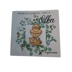 Zaproszenie na Pierwszą Komunię Świętą wzór Olek