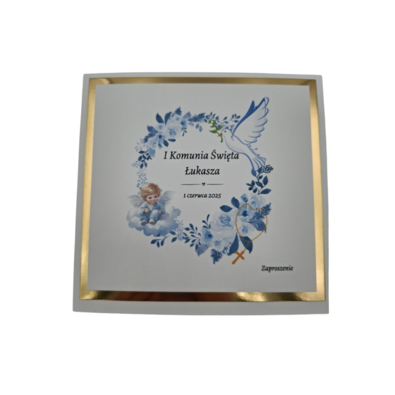 Zaproszenie na I Komunię Świętą wzór Łukasz