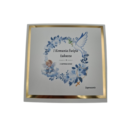 Zaproszenie na I Komunię Świętą wzór Łukasz