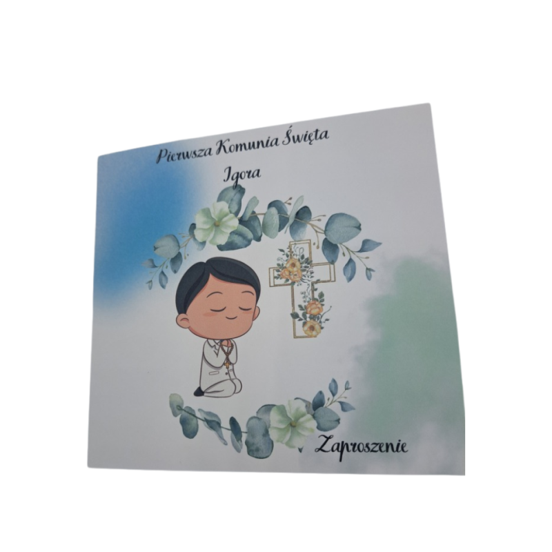 Zaproszenie na Pierwszą Komunię Świętą wzór Igor