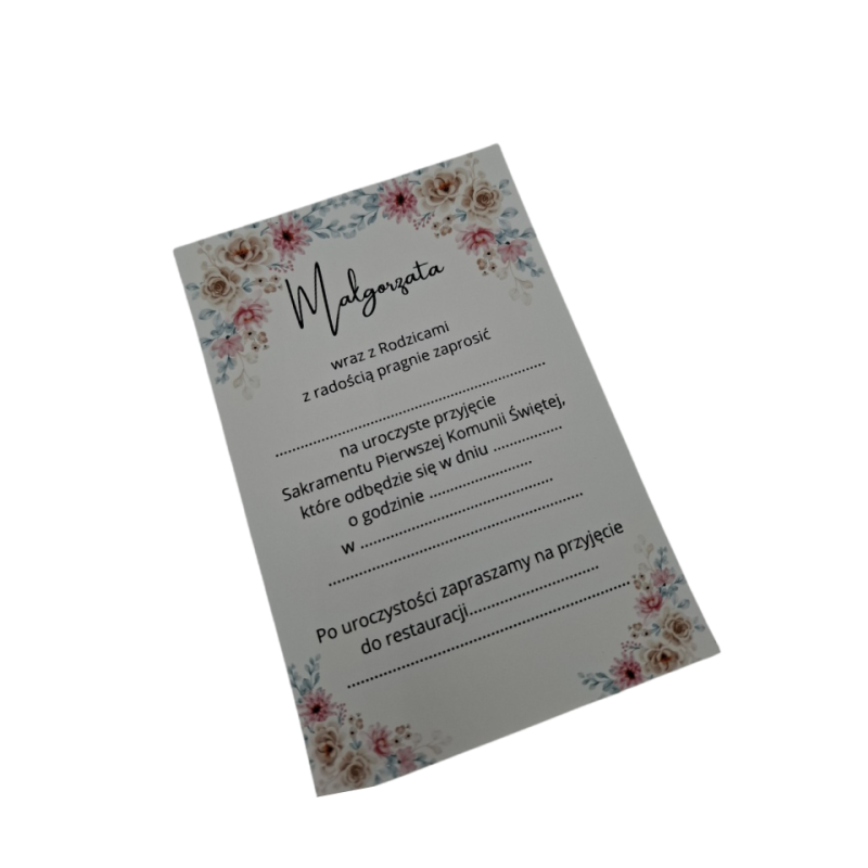 Zaproszenie na I Komunię Świętą wzór Małgorzata