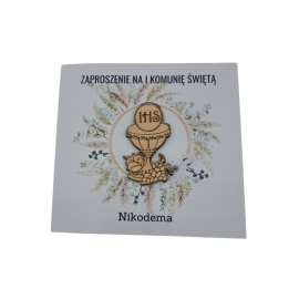 Zaproszenie na I Komunię Świętą wzór Nikodem