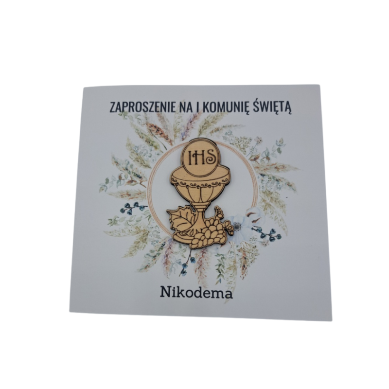 Zaproszenie na I Komunię Świętą wzór Nikodem
