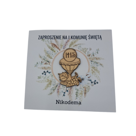 Zaproszenie na I Komunię Świętą wzór Nikodem