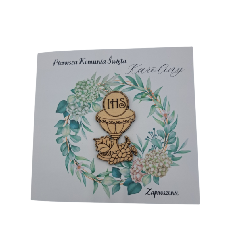 Zaproszenie na I Komunię Świętą wzór Karolina