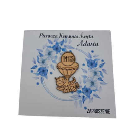 Zaproszenie na I Komunię Świętą wzór Adaś