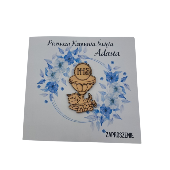 Zaproszenie na I Komunię Świętą wzór Adaś
