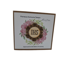 Zaproszenie dla Matki Chrzestnej wzór Emilka