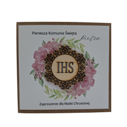 Zaproszenie dla Matki Chrzestnej wzór Emilka