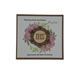 Zaproszenie dla Matki Chrzestnej wzór Emilka