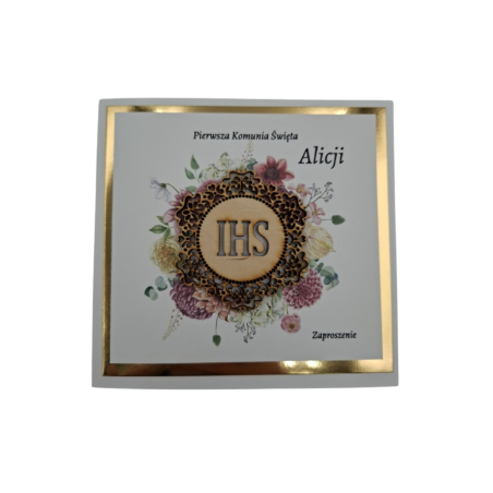 Zaproszenie na I Komunię Świętą wzór alicja