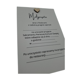 Zaproszenie na I Komunię Świętą wzór Małgorzata minimal