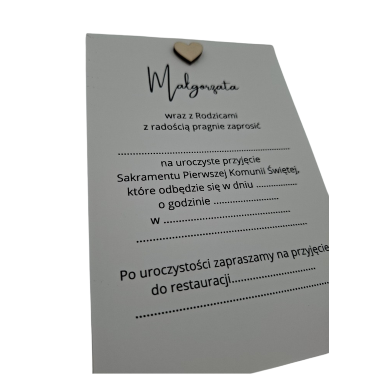 Zaproszenie na I Komunię Świętą wzór Małgorzata minimal