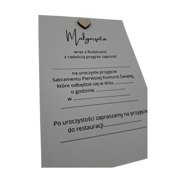 Zaproszenie na I Komunię Świętą wzór Małgorzata minimal