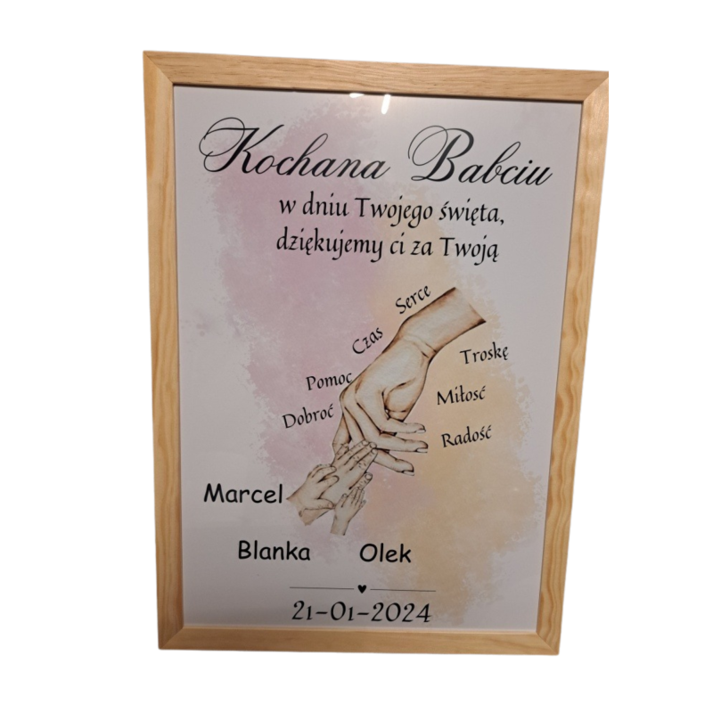 Dla Babci/Dziadka w ramce a3