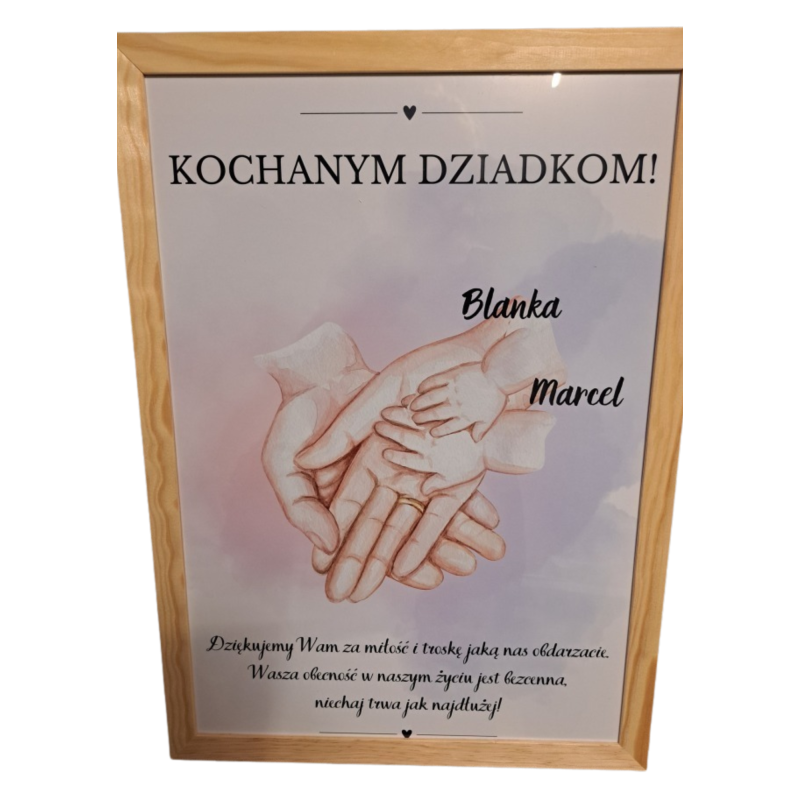 Plakat dla Dziadków w ramce