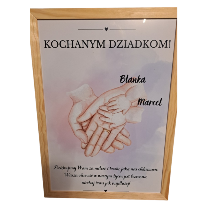 Plakat dla Dziadków w ramce
