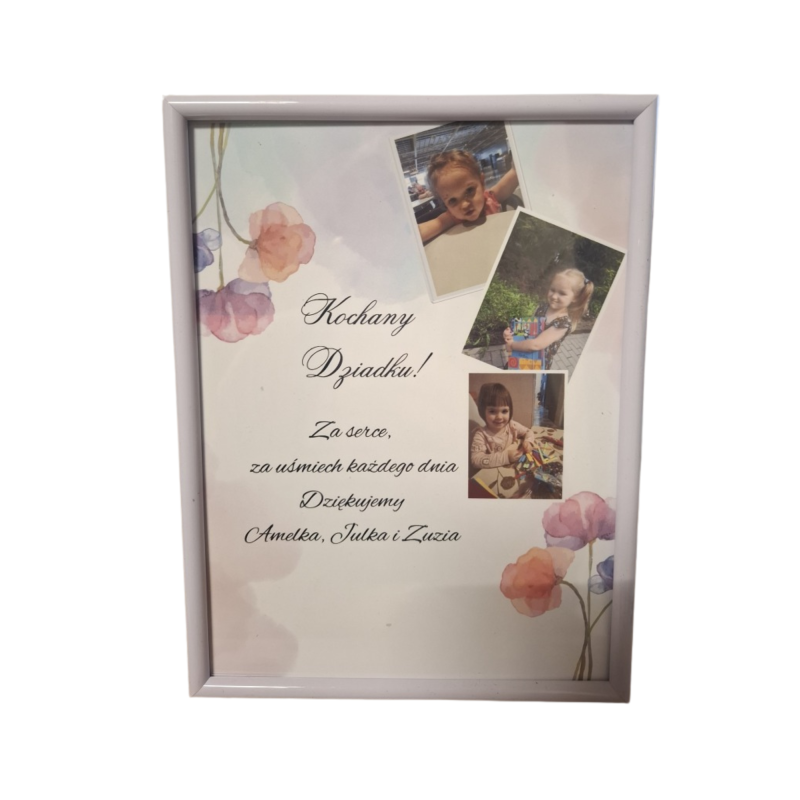 Ramka na Dzień Babci i Dziadka z 3 zdjęciami format a4