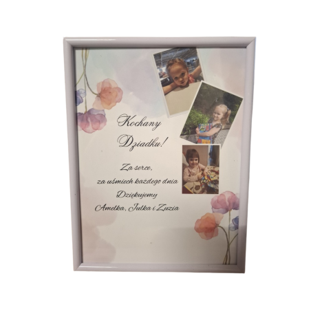 Ramka na Dzień Babci i Dziadka z 3 zdjęciami format a4