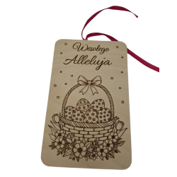 Drewniana kartka Wielkanocna z szufladą na pieniążek