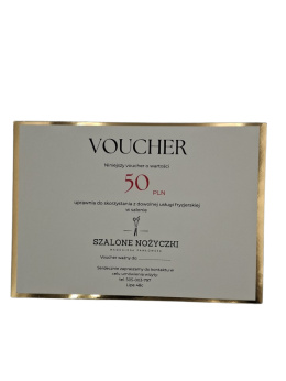 Voucher upominkowy biel i złoto