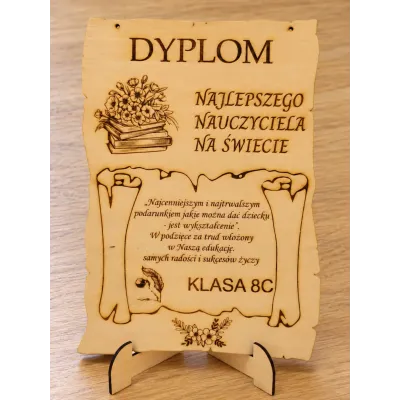 Podziękowanie dla nauczyciela Drewniane
