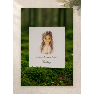 Zaproszenie na I Komunię Świętą wzór Paulina