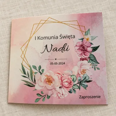 Zaproszenie na I Komunię Świętą wzór Nadia