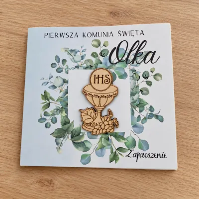 Zaproszenie na Pierwszą Komunię Świętą wzór Olek