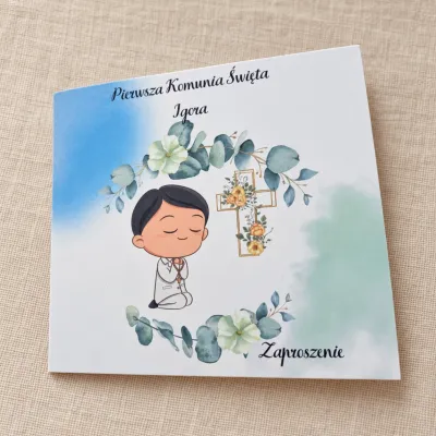 Zaproszenie na Pierwszą Komunię Świętą wzór Igor