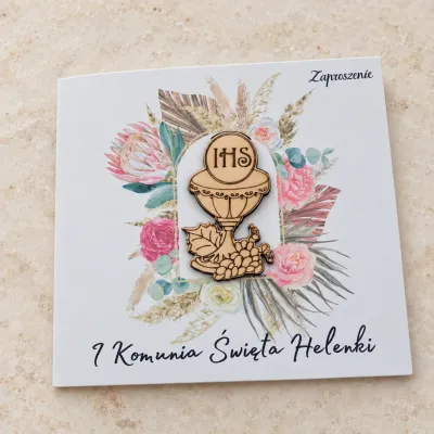 Zaproszenie na Pierwszą Komunię Świętą wzór Helenka