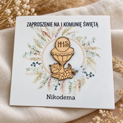 Zaproszenie na I Komunię Świętą wzór Nikodem
