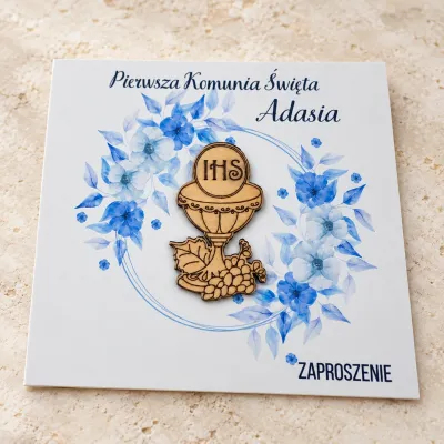 Zaproszenie na I Komunię Świętą wzór Adaś