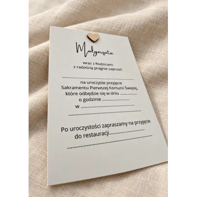 Zaproszenie na I Komunię Świętą wzór Małgorzata minimal