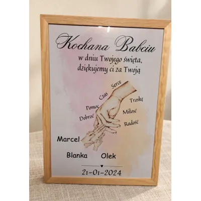 Dla Babci/Dziadka w ramce a3